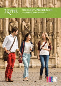 THEOLOGY AND RELIGION - University of Exeter