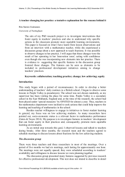A teacher changing her practice: a tentative explanation for