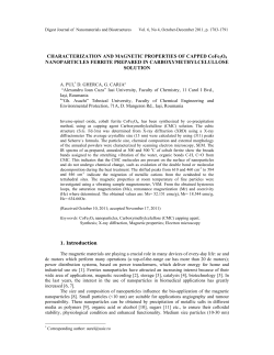 CHARACTERIZATION AND MAGNETIC PROPERTIES OF CAPPED