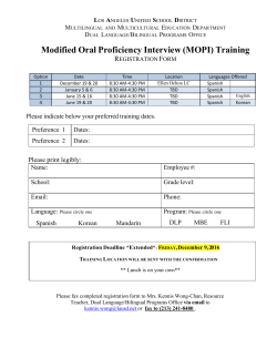 Modified Oral Proficiency Interview (MOPI) Training