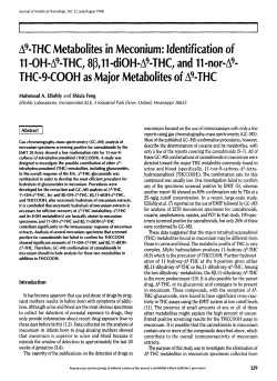 Ag-THC Metabolites in Meconium: Identification of 11-OH-Ag