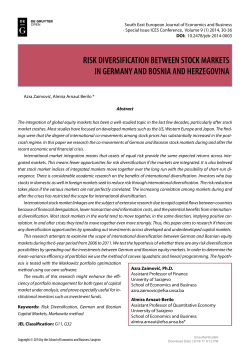 RISK DIVERSIFICATION BETWEEN STOCK MARKETS IN