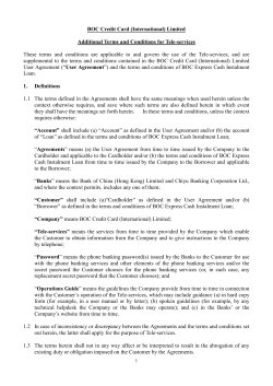Additional Terms and Conditions for Tele