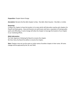 Proposition: Chapter Name Change Description: Rename the Rice