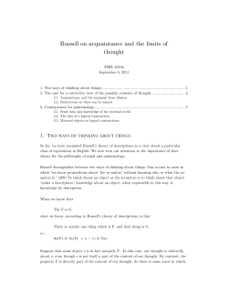 Russell on acquaintance and the limits of thought