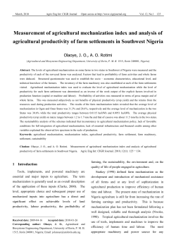 Measurement of agricultural mechanization index