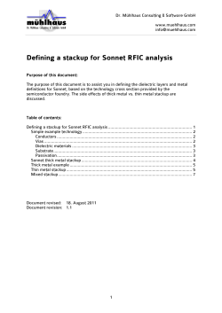Defining a stackup for Sonnet RFIC analysis