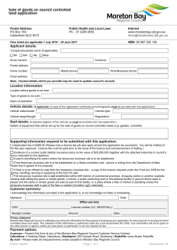 Sale of goods on council controlled land application