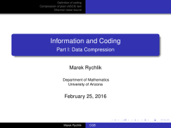 Information and Coding - Marek Rychlik