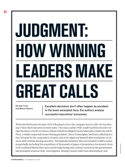 Judgment: How Winning Leaders Make Great Call