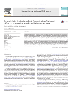 Personal relative deprivation and risk: An
