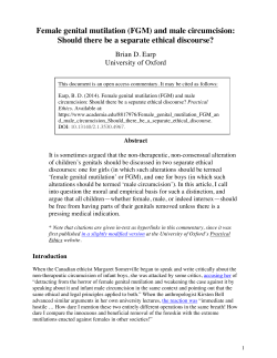 Female genital mutilation (FGM) and male circumcision: Should