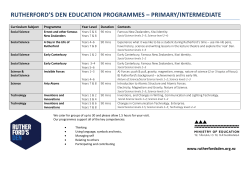 rutherford`s den education programmes &ndash; primary/intermediate