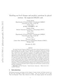 Modeling sea level changes and geodetic variations by glacial