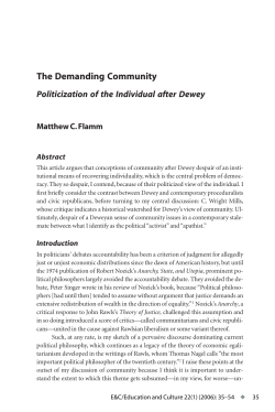 The Demanding Community: Politicization of the - Purdue e-Pubs
