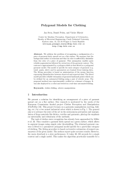 Polygonal Models for Clothing - Center for Machine Perception