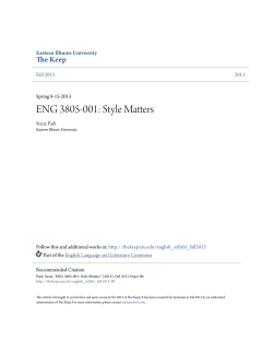 ENG 3805-001: Style Matters - The Keep