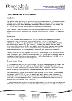 candlemakers advice sheet