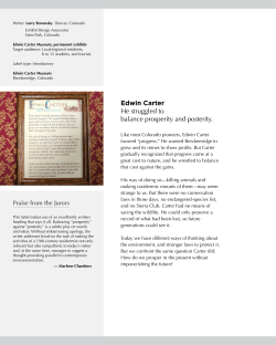 Edwin Carter He struggled to balance prosperity and posterity.