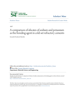 A comparison of silicates of sodium and potassium as the bonding