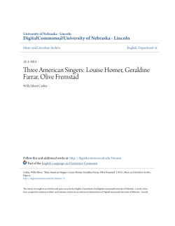 Three American Singers - DigitalCommons@University of Nebraska