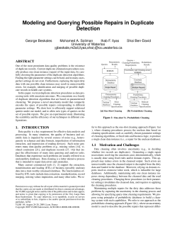 Modeling and Querying Possible Repairs in Duplicate Detection