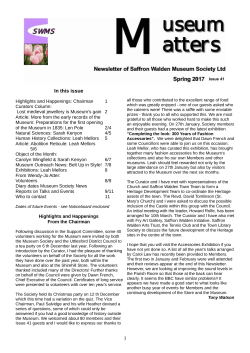 Newsletter 41 - Saffron Walden Museum Society