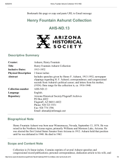 Ashurst, Henry F. - Arizona Historical Society