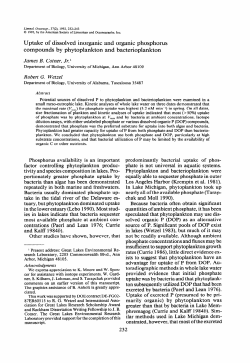 Uptake of dissolved inorganic and organic bphosphorus compounds