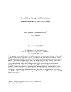 Cross-Cutting Cleavages and Ethnic Voting