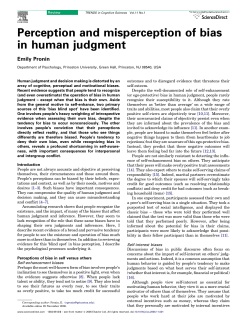 Perception and misperception of bias in human judgment