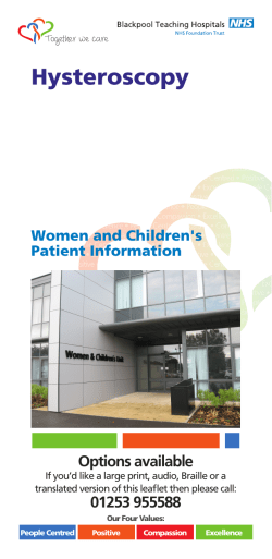 Hysteroscopy - Blackpool Teaching Hospitals NHS Foundation Trust
