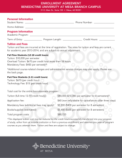 enrollment agreement benedictine university at mesa branch campus