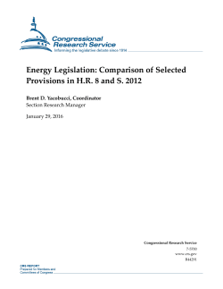 Energy Legislation: Comparison of Selected Provisions in HR 8 and
