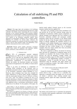 Calculation of all stabilizing PI and PID controllers