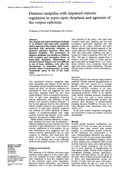 Diabetes insipidus with impaired osmotic regulation in septo