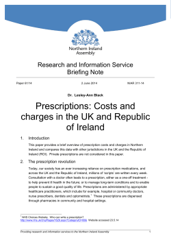 Prescriptions: Costs and charges in the UK and Republic of Ireland