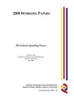 2008 WORKING PAPERS The Federal Spending Power