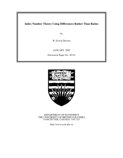 Index Number Theory Using Differences Rather Than Ratios
