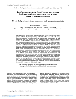 New techniques in nutritional assessment: Body composition methods
