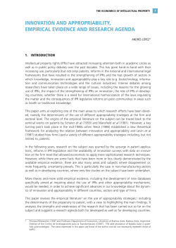 innovation and appropriability, empirical evidence and