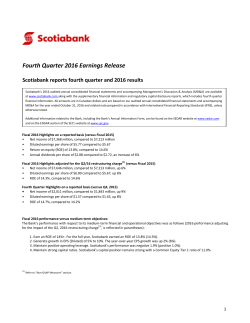 Fourth Quarter 2016 Earnings Release