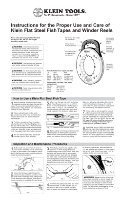 Instructions for the Proper Use and Care of Klein Flat