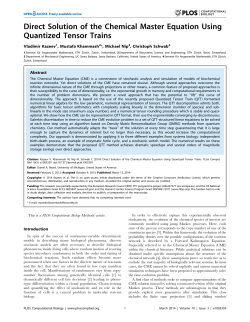 Direct Solution of the Chemical Master Equation Using Quantized