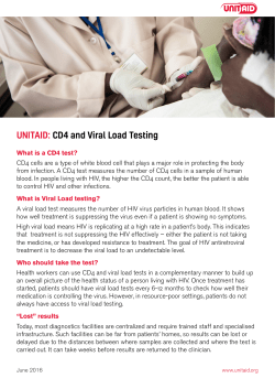 UNITAID: CD4 and Viral Load Testing