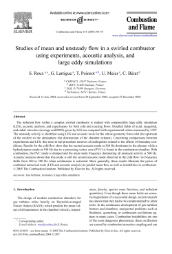Studies of mean and unsteady flow in a swirled - CORIA-CFD
