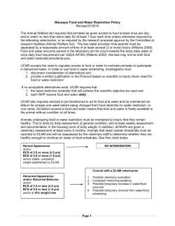 Macaque Food and Water Restriction Policy