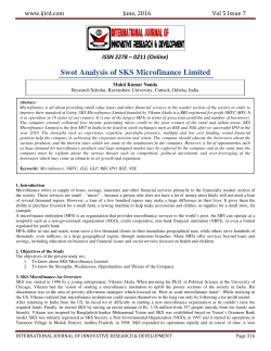 Swot Analysis of SKS Microfinance Limited