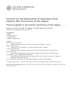 Protocol for the Examination of Specimens From Patients With