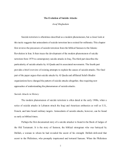 1 The Evolution of Suicide Attacks Assaf Moghadam